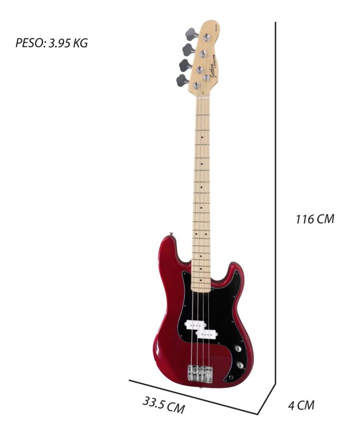 Bajo Eléctrico 4 Cuerdas con Amplificador y Accesorios PJ Bass - Imagen 3