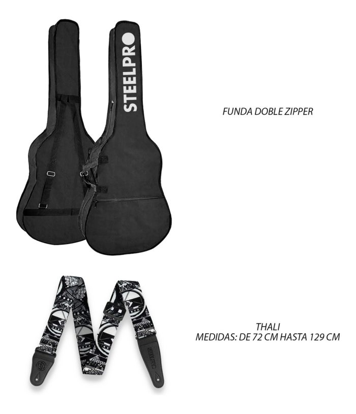 Bajo Eléctrico 4 Cuerdas con Amplificador y Accesorios PJ Bass Negro Satinado - Imagen 3