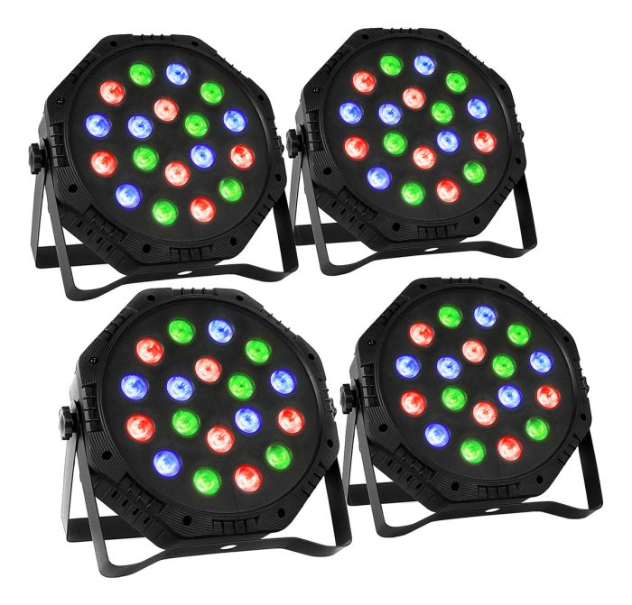 Paquete De 4 Piezas De Cañón Led Reflector 18x1 Rgb Dmx