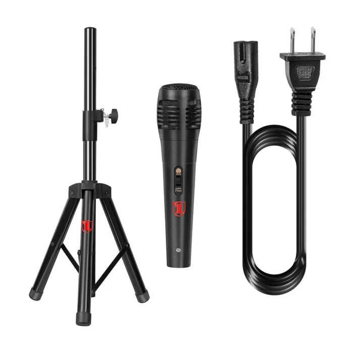 Bafle recargable 15” 25 000 W PMPO con micrófono alámbrico y tripie - Imagen 6