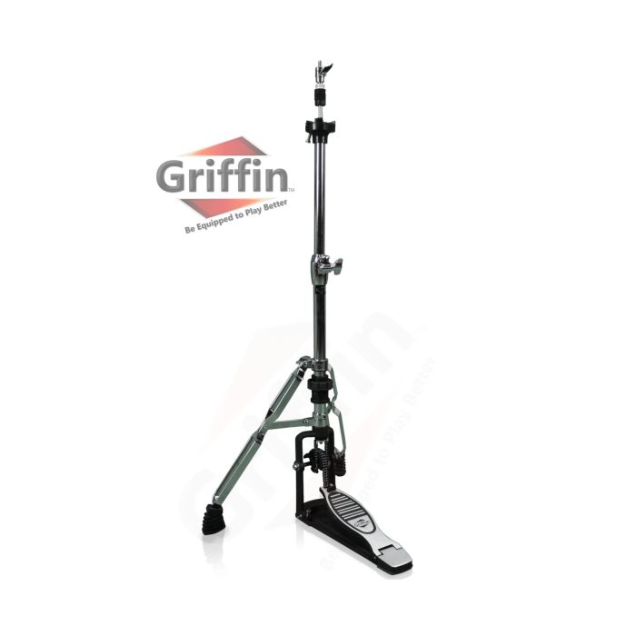 Soporte de hi-hat premium Marca Griffin: pedal de hi-hat resistente con llave de batería - Imagen 4