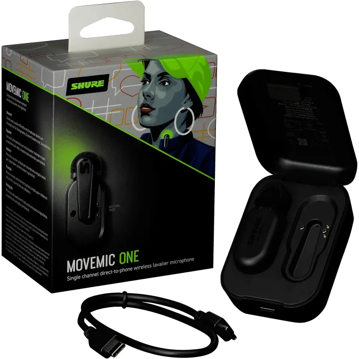 Micrófono de solapa inalámbrico monocanal Shure MoveMic One Micrófono lavalier inalámbrico, con 1 canal de transmisión BlueTooth, compatible con Android e iOS. - Imagen 5