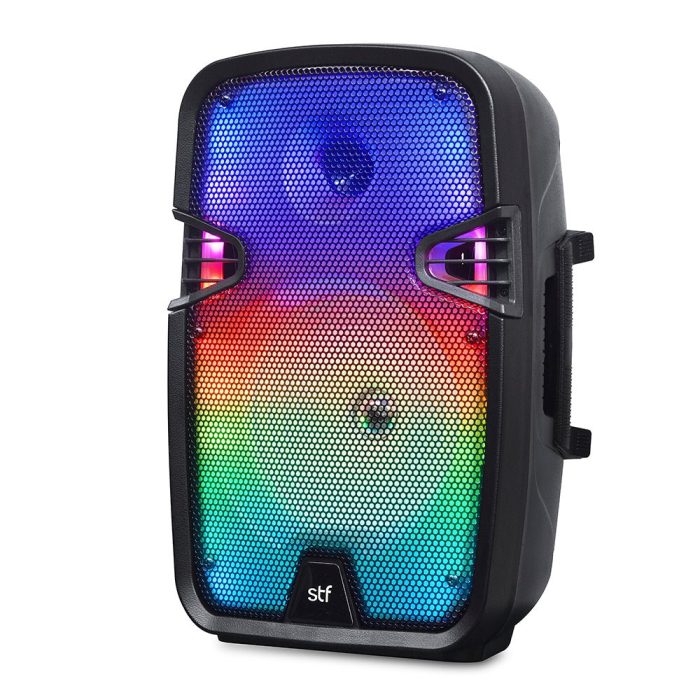 Bafle Bocina portátil | STF Boom Thunderlight | 8" pulgadas 2.5hrs uso Karaoke 35W función TWS audio inalámbric